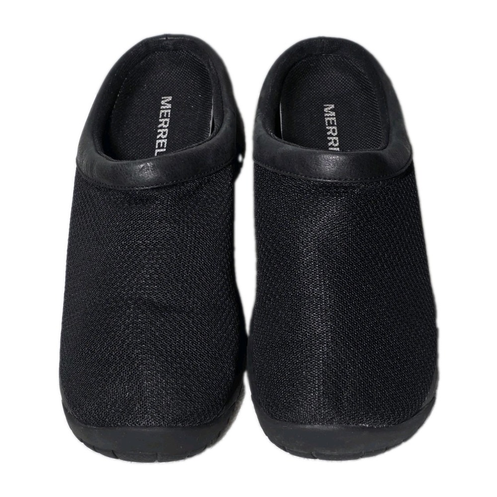 Merrell Womens Size 8 W Encore Breeze Clogs Leather Mesh Breathable Black